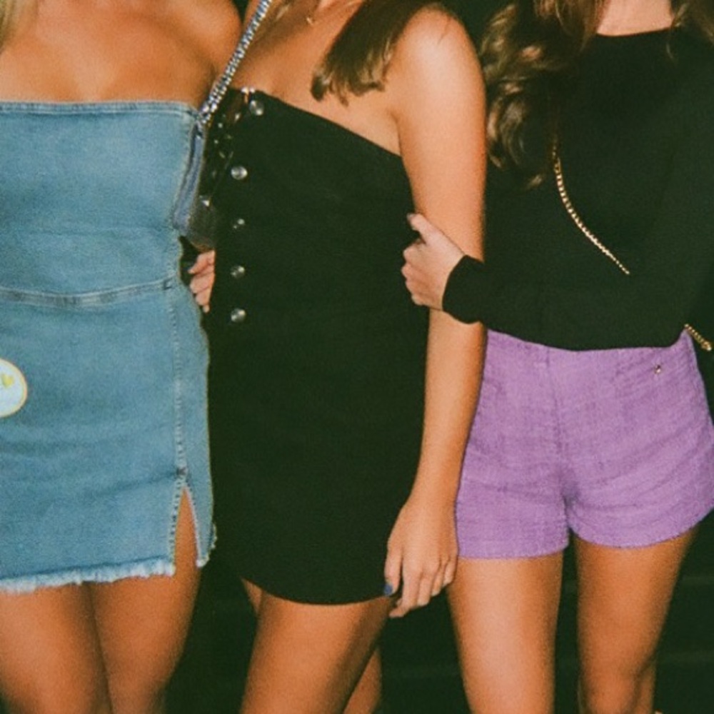 Black Denim Strapless Dress